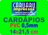 CARDÁPIO - PVC 0,5mm - Verniz Cristal - 14x21,5cm - A Partir de