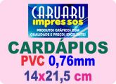 CARDÁPIO - PVC 0,76mm - Verniz Cristal - 14x21,5cm - A Partir de