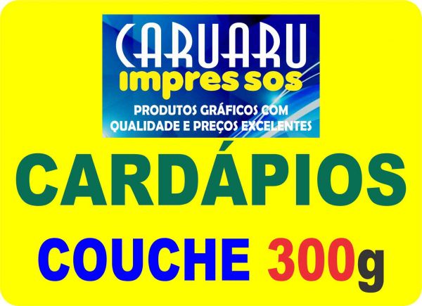 CARDÁPIO - Papel Couchê 300g Lam. Fosca - A Partir de